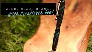 Muddy Osage Orange Slimline with Inlaid Crushed Opal
