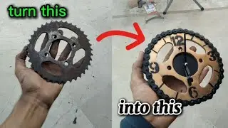 Making a WALL CLOCK from old chain sprocket 🤔🤔 for my workshop