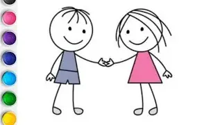 How to draw cute girlfriend & boyfriend 💘 | Cute Baby drawing simple 