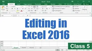 Editing in Excel 2016 | Editing Data Sheet in MS Excel | Computer Class 5