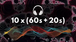 10 Round Interval Timer (1 Min Work / 20 Sec Rest) | Relaxing Music & Fractals + Audio Cues