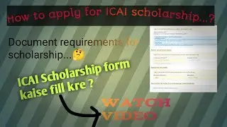 CA ICAI scholarship form kaise bhare 🤔 || live form fill process dekhe #icai #castudents 