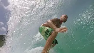 Surfing at Fernando de Noronha.
