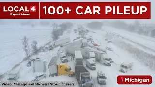 100+ car pileup on Michigan highway leaves drivers stranded for hours
