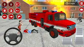 ✅Real Fire Truck Driving Simulator - Beach Emergency Fire Truck Driving - Android Gameplay