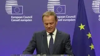 Donald Tusk reacts to the UK's EU referendum result in favour of leave &ndash; video