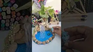 How to make a glue gun waterfall quickly | glue gun waterfall craft