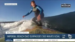 Imperial Beach dad with terminal brain cancer surfs triple his New Year's goal