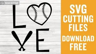 Love Baseball Svg Free Cut File for Cricut