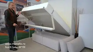 Multi Use Furniture, Pat rabatabil dublu cu canapea Royal XL Confort, Mobilierinteligent.ro