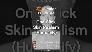 One Click Skin Realism (Humanify) in blender in 24 seconds #blender #tutorial #humanify #shorts