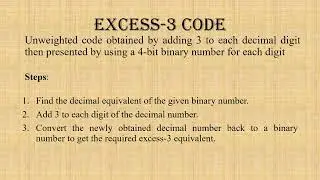 Finding Excess-3 code of a decimal value
