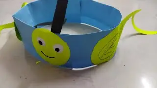 how to make grasshopper craft hat / grasshopper craft / paper craft / grasshopper hat