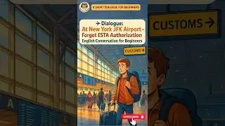 😱 At New York Airport (JFK) &ndash; Forgot Your ESTA?! | English Airport Conversation  #learnenglish