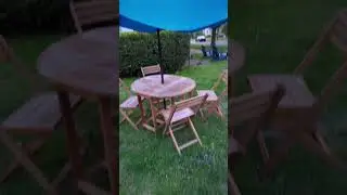 outdoor table set with umbrella