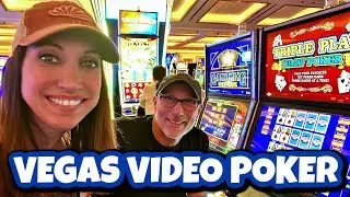 Husand and Wife Play Video Poker in Las Vegas