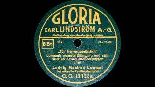 Lommels neueste Erfindung und sein Brief an Lehrer Stockschnupfen (1934)