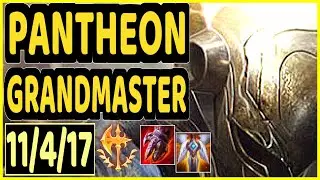 SKT T1 FAKER (PANTHEON) - 11/4/17 KDA MID GAMEPLAY - KR Ranked GRANDMASTER