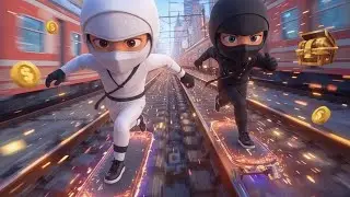 White Ninja vs Black Ninja Speed Battle in Subway Surfers! 😱🔥 Fastest Run Ever with Skateboards!