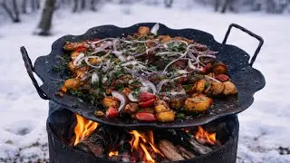 Odjakhuri Real Georgian Food in Nature | Campfire Cooking | ASMR