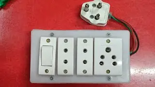1 switch 2 two pin socket 1 five pin socket extension board wiring connection hindi|| 