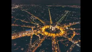 Paris la nuit - prise de vue par un drone
