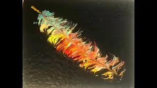 (111) Paint Kiss Technique Making a Feather