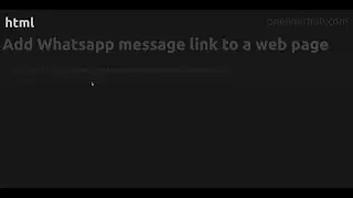 Add Whatsapp message link to a web page #ffmpeg
