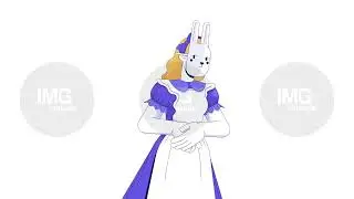 Mysterious rabbit girl servant clasped hands humble 2D character animation