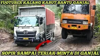Dua Fuso Oren Kalang Kabut, Sopir Teriak Minta Ganjal Truk Hino Paksa Habis-habisan Di Tanjakan Maut