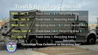 Upper Darby Township Trash & Recycling Collection Schedule: week of Jan. 5, 2026