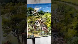 Beautiful home in the green🏡 #artjournal #artjournaling #scrapbooking #scrapbook #sceneryart