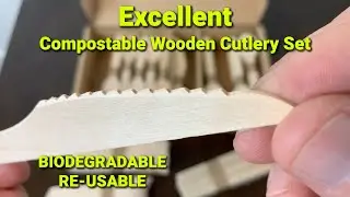 Eco-Friendly Dining Made Easy ~ Compostable Wooden Cutlery Set by Earthclusive