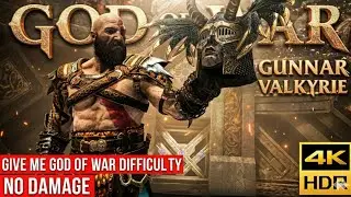 God of war-Gunnar Valkyrie Boss fight (GIVE ME GOD OF WAR DIFICULTY NO DAMAGE) 4K PS5