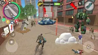 Rope Hero Vice Town (Transformer Robot Bike Fight Army Tank) Bike Robot Long Jumpe on Tower - HD