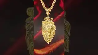 Lion King 22K Gold Pendant  Royal Crown Statement Necklace | 360&deg; Video #jewelry #pendantnecklace