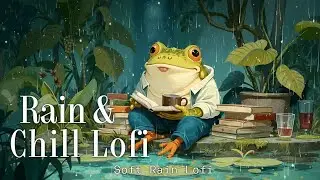 Cozy Rainy Day Lofi Jazz 📚 Frog Reading Vibes ~ Perfect for Study & Relax