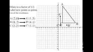 Transformation: Dilation to a factor of 1/2