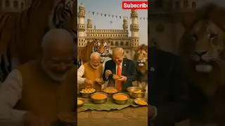 🐯😍😱Modi and Trump eating aloo chaat in mumbai market 🐯😍😱#shortsfeed #trending #shorts #modi #trump
