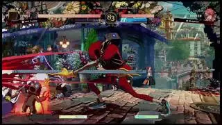 Faust hits a sick move. Guilty gear Strive. Cant believe they let me do that to them 