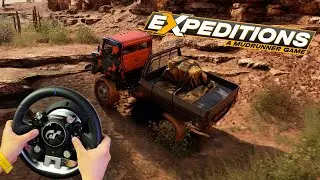 Extreme Off-Road Adventure in Expeditions: A MudRunner Game with Thrustmaster Wheel | 4K 60 FPS