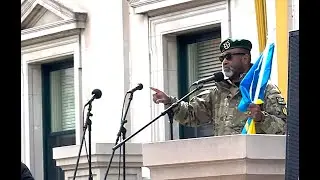 Malcom Nance speaks at rally in support of Ukraine