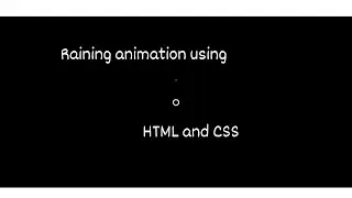 Rain Using CSS