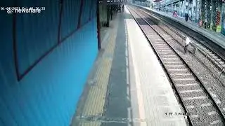 Lucky escape for commuter crossing train tracks