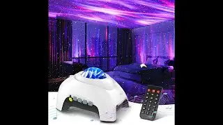 Northern Galaxy Aurora Star Projector w/ White Noise, Bluetooth & Remote for Bedroom (86 chars)