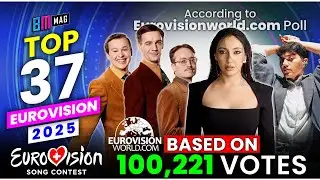 TOP 37 - Based on 100,221 Votes - Eurovisionworld Poll - Eurovision Song Contest 2025
