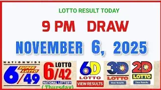 WYNIKI LOTTO DZISIAJ GODZINA 21:00 Losowanie 6 listopada 2025 PCSO