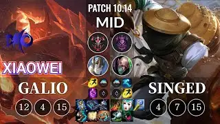 DMO Xiaowei Galio vs Singed Mid - KR Patch 10.14