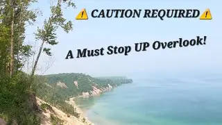 Climbing Down Log Slide Overlook - Pictured Rocks National Lakeshore