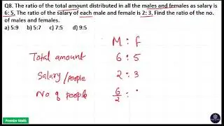 The ratio of the total amount distributed in all the males and females as salary is 6 5  The ratio o